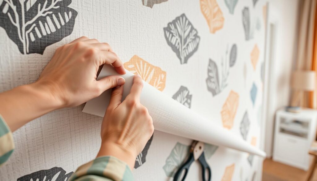 Enkel tapetsering med veggfornyer tapet