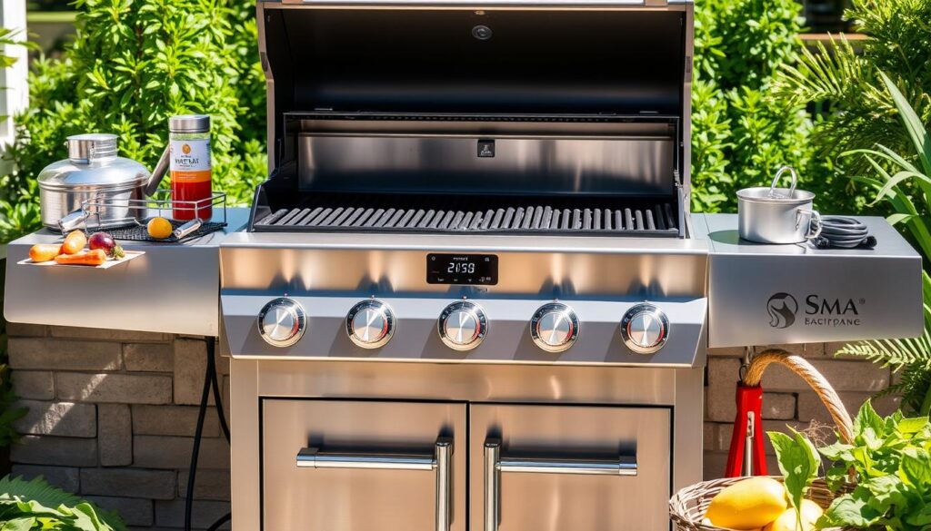 Gassgrill med temperaturstyring